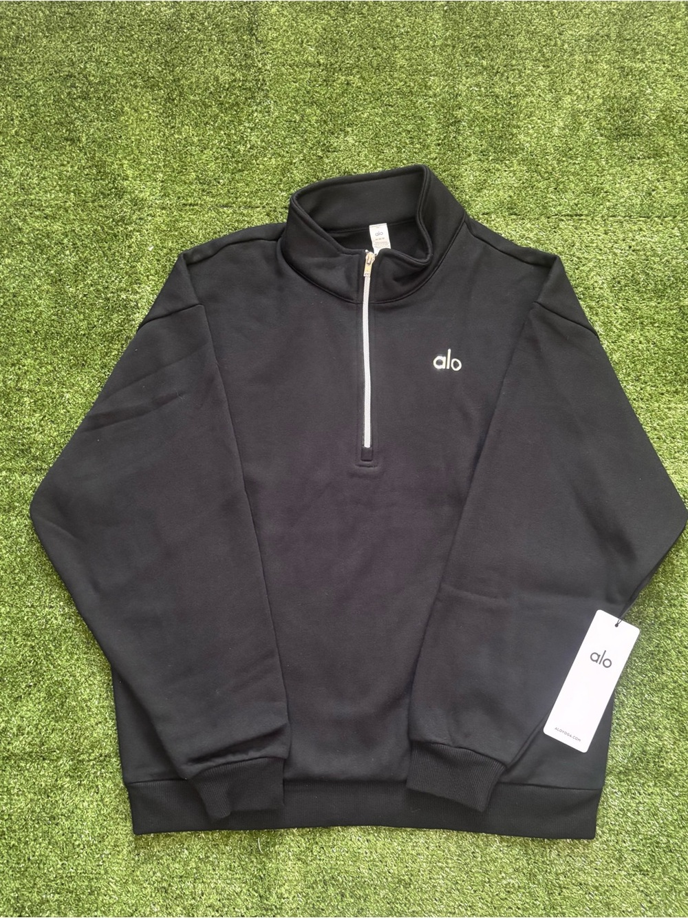 ALO Yoga Black Quarter-Zip Pullover Jacket